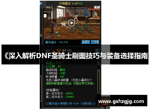 《深入解析DNF圣骑士刷图技巧与装备选择指南》
